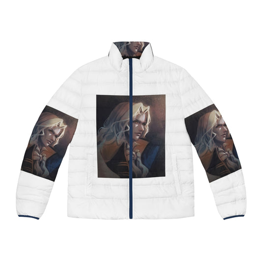 Castlevania Alucard Puffer Jacket with Vampire and Dhampir Imagery