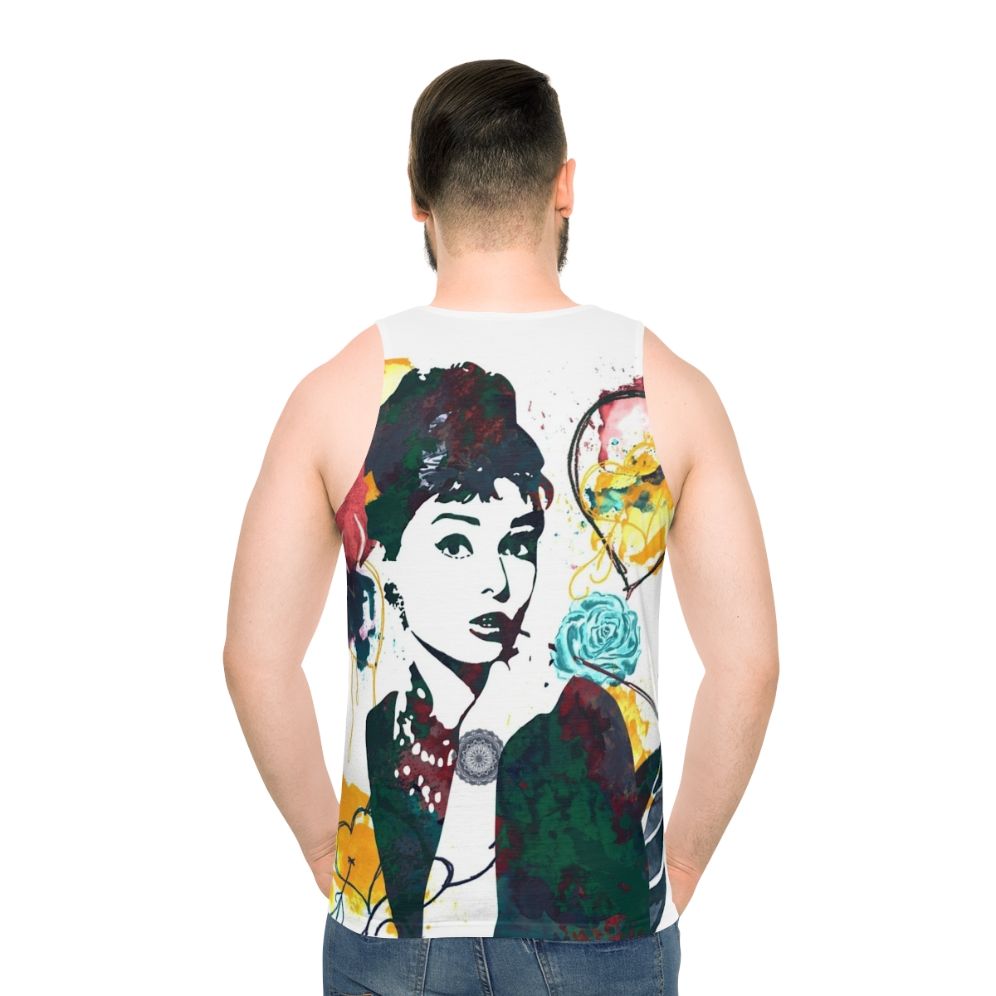 Vintage Audrey Hepburn Inspired Unisex Tank Top - men back