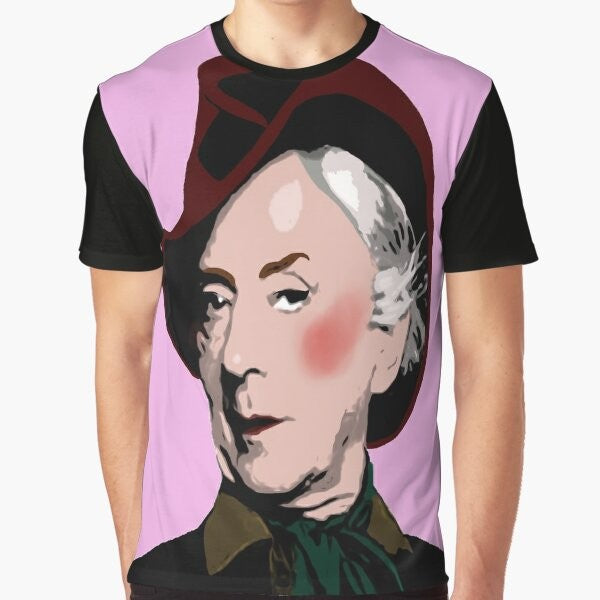 Quentin Crisp icon graphic t-shirt with rainbow design