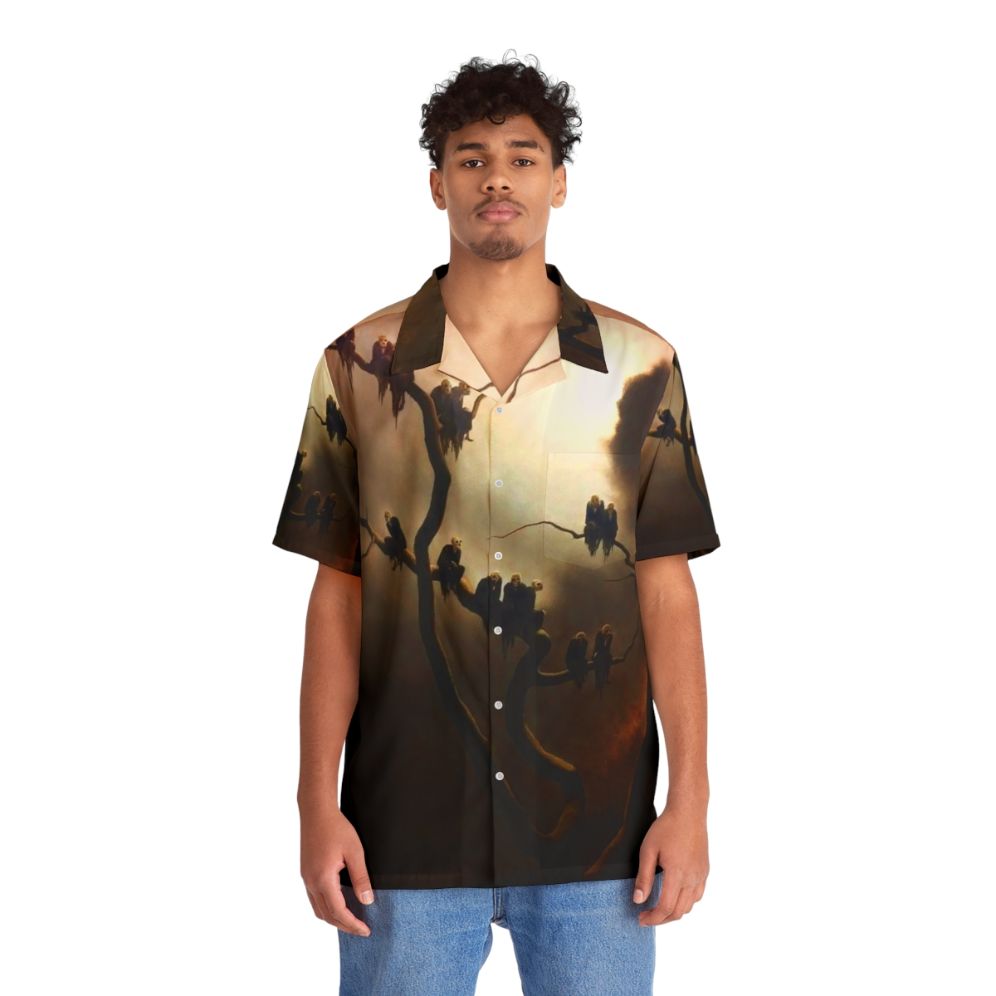 Vivid retro ghosts in a tree hawaiian shirt - People Front