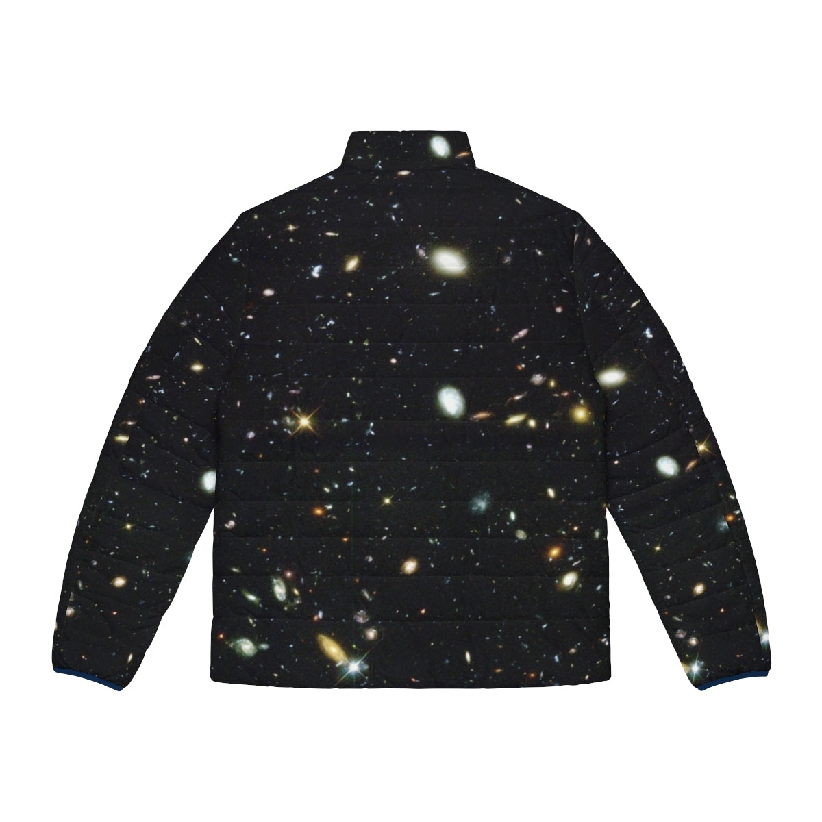 Puffer jacket featuring the iconic Hubble Deep Field image of the cosmos - Back