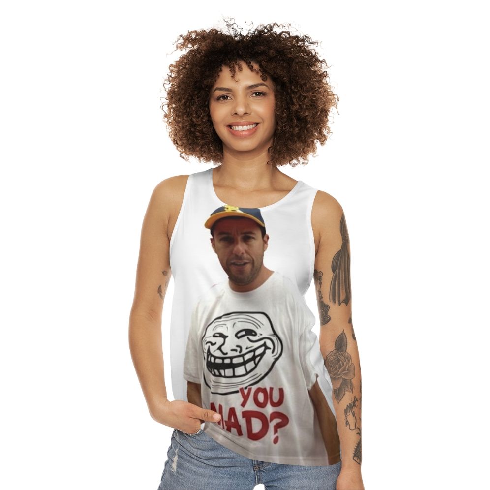 Adam Sandler Inspired Unisex Tank Top with "U Mad" Graphic - women