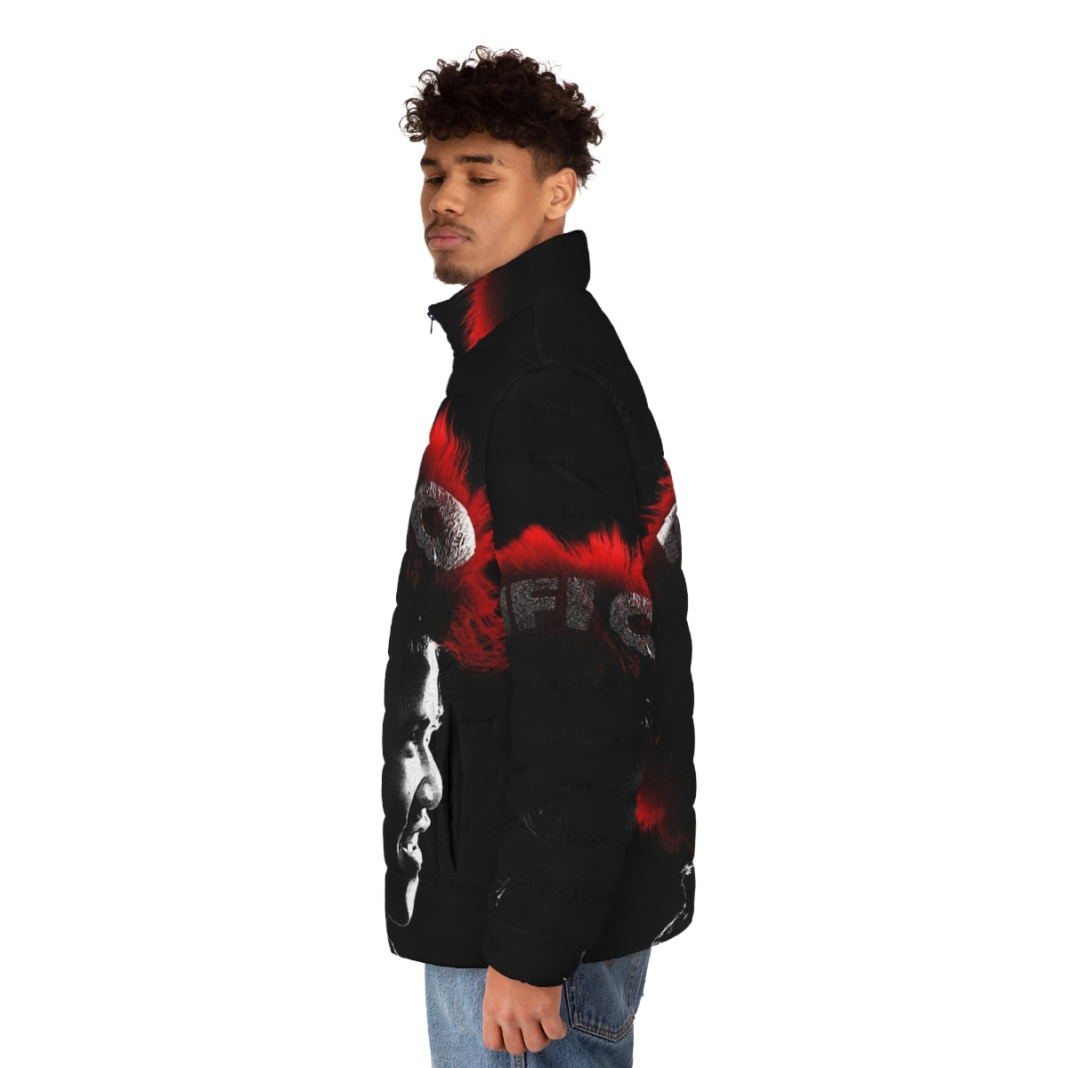 Rufio Puffer Jacket with 90s Peter Pan Inspired Design - men side left