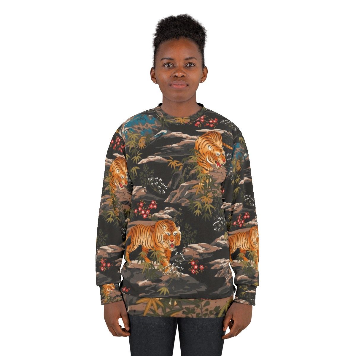 Vintage Japanese Tiger Floral Sweatshirt - women