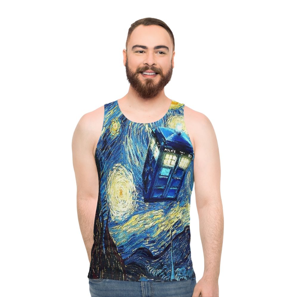 Van Gogh Unisex Tank Top with Space Imagery - men