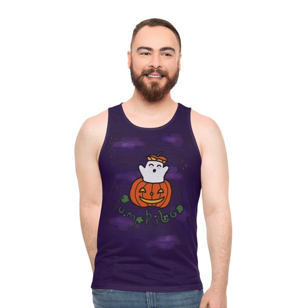 Pumpkin and ghost unisex tank top - men