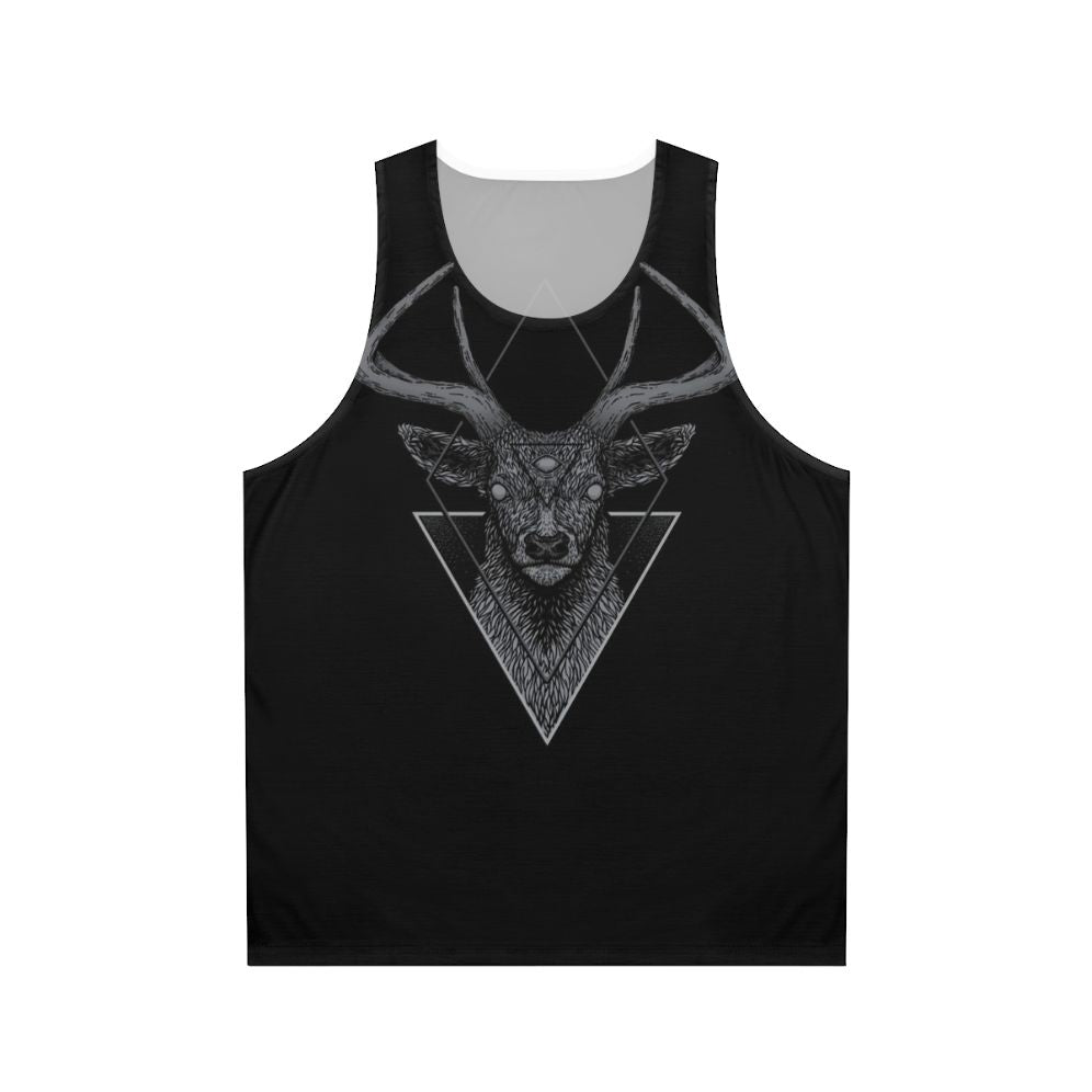 Minimalist Dark Deer Geometric Animal Unisex Tank Top