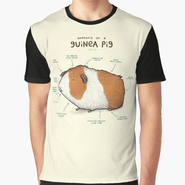 Adorable guinea pig anatomy graphic on a t-shirt