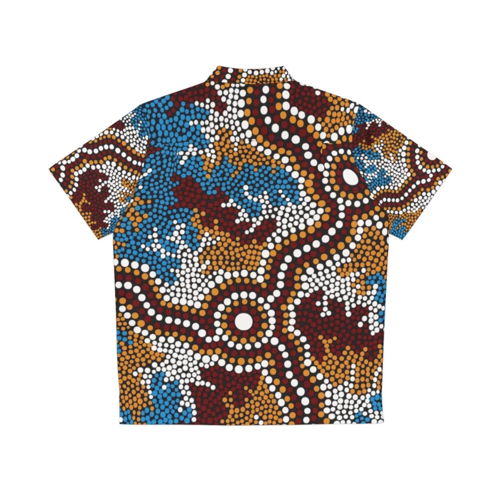 Authentic Aboriginal Art Wetland Dreaming Hawaiian Shirt - Back