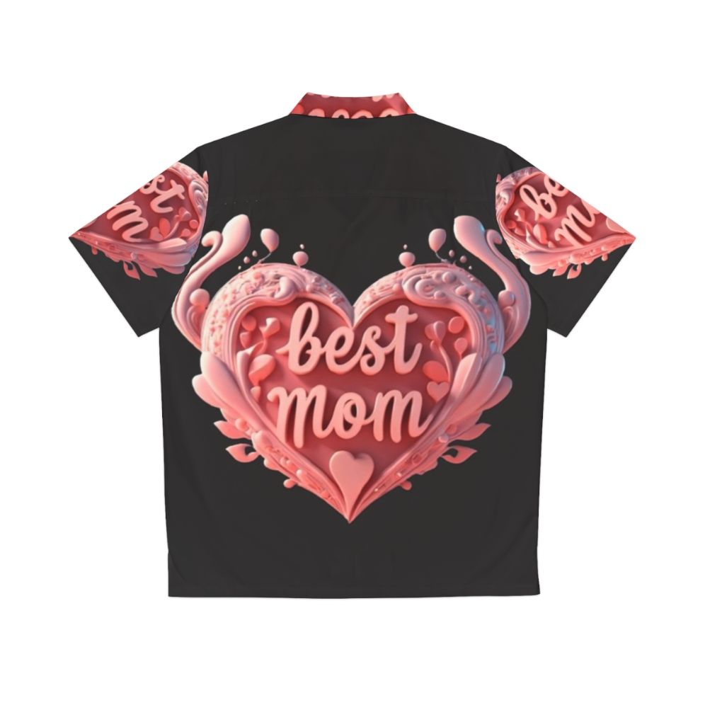 Best Mom Hawaiian Shirt with Floral Print - Back