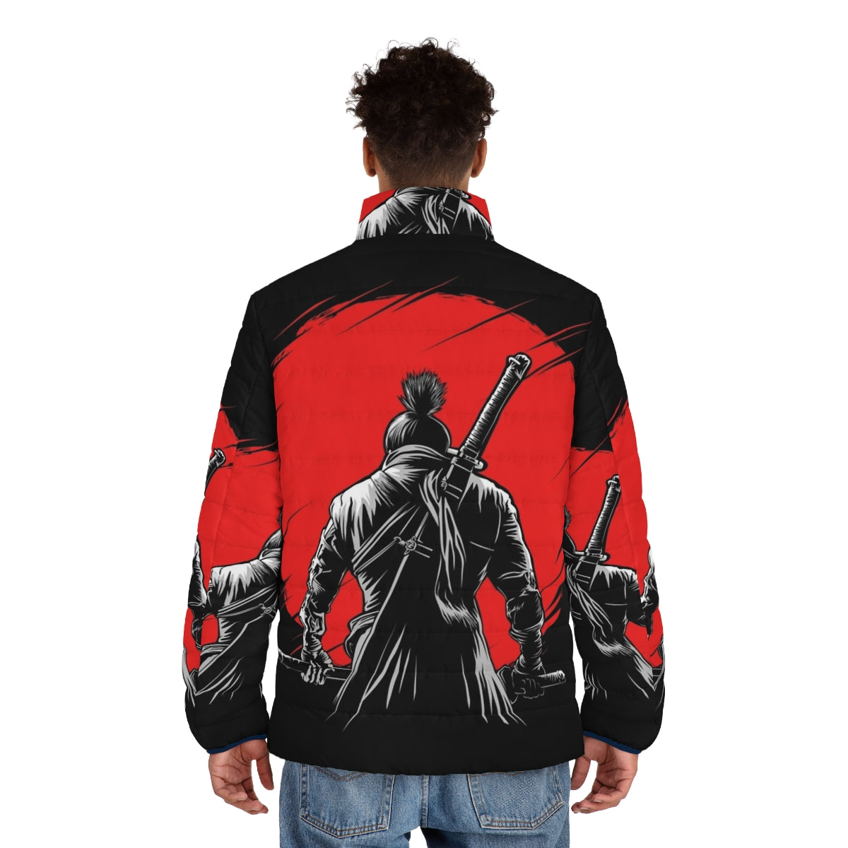 One Batch Two Batch Superhero Puffer Jacket featuring comic book inspired design - men back