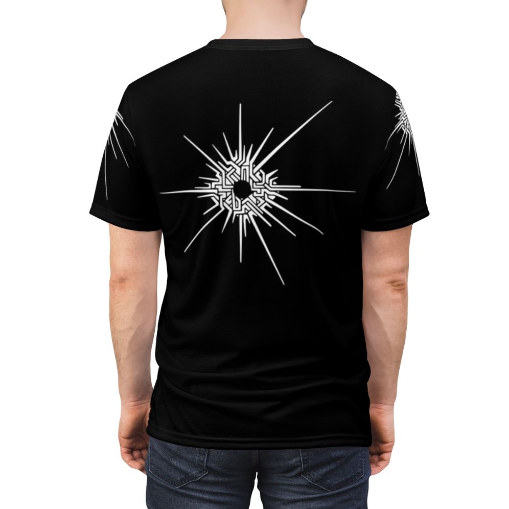 Outer Wilds themed t-shirt featuring the iconic Eye of the Universe design - men back