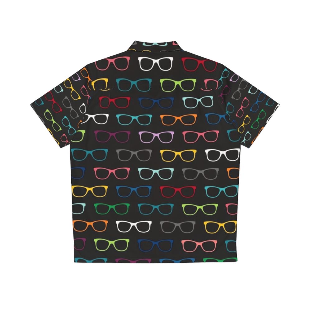 Colorful Hawaiian shirt with a vibrant eyeglasses pattern, perfect for the smart and stylish - Back