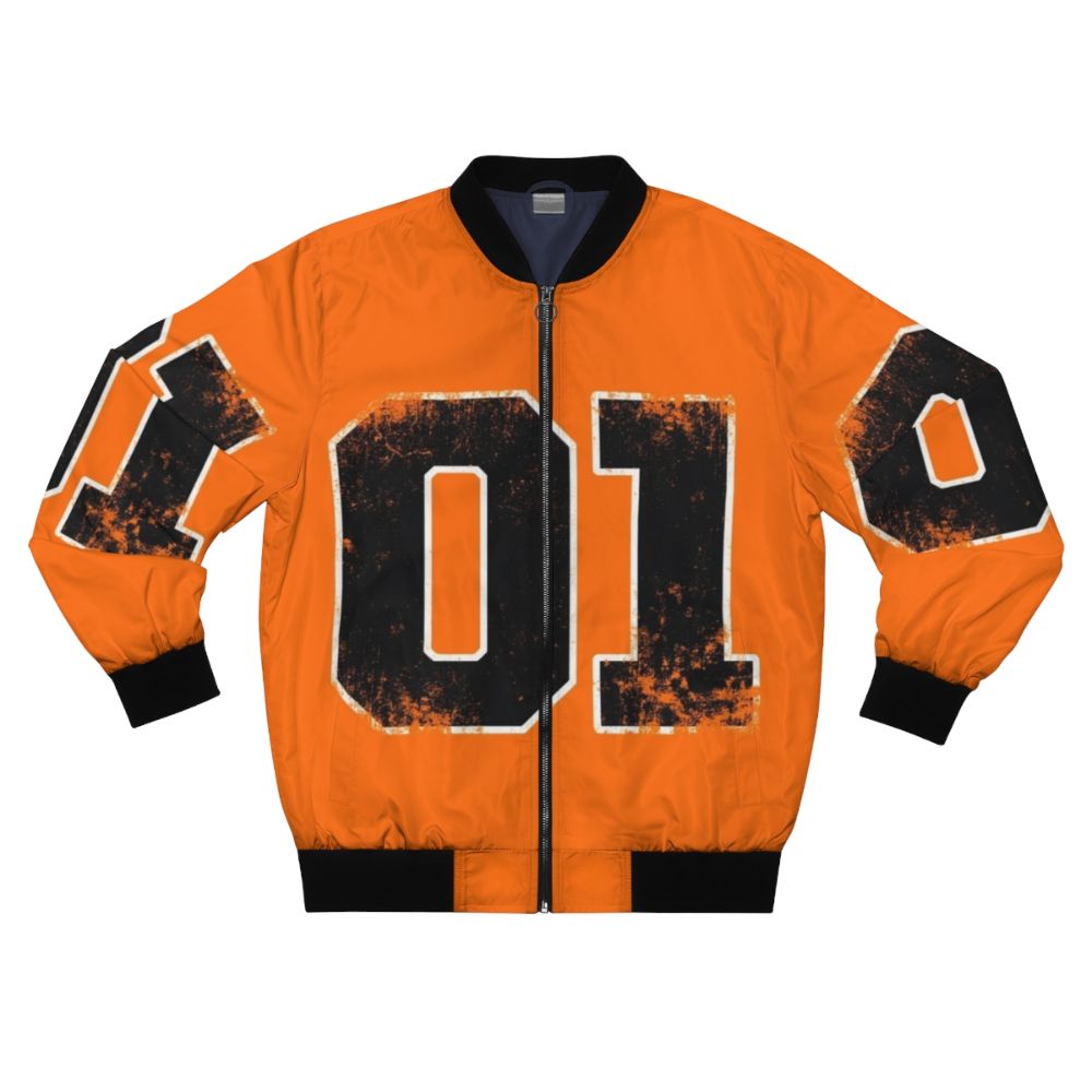 Stylish bomber jacket inspired by the iconic General Lee car from the Dukes of Hazzard TV show