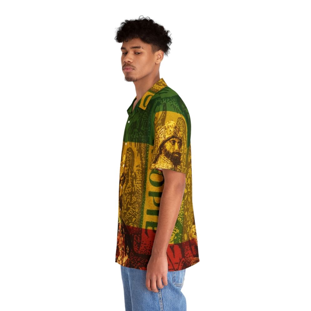 Haile Selassie Emperor of Ethiopia Rastafarian Hawaiian Shirt - People Left