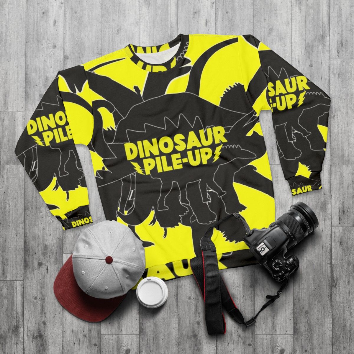 Dinosaur Pile Up Indie Band Sweatshirt - flat lay