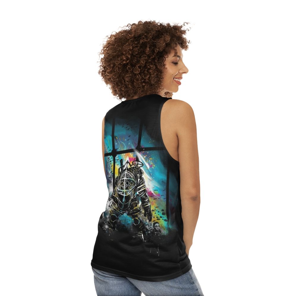 Bioshock inspired Mr Bubbles unisex tank top - women back