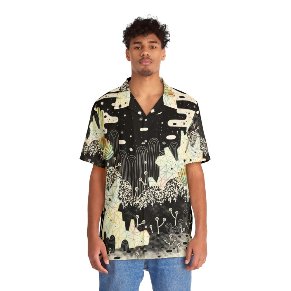 Enchanted dreamscape Hawaiian shirt with fantasy, pastel, and crystal design - People Front