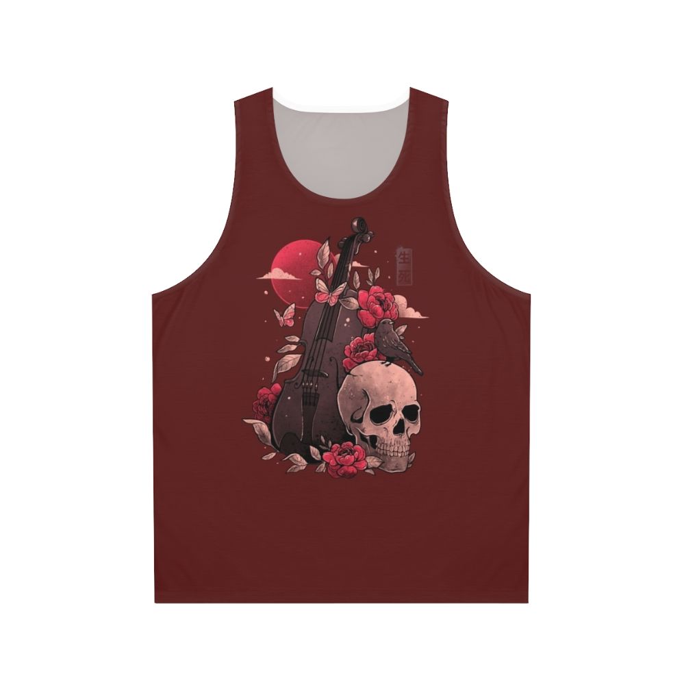 Cello skull tank top for music lovers