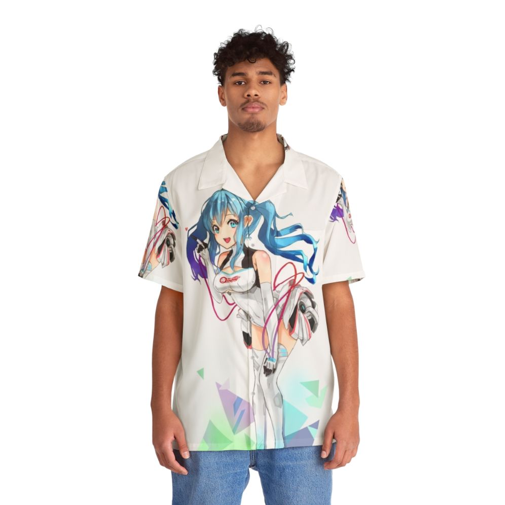 Hatsune Miku Racing Hawaiian Shirt - People Front