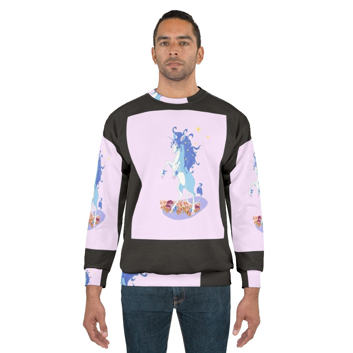 The Last Unicorn Sweatshirt featuring a whimsical unicorn design - men