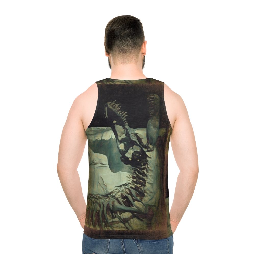 Unisex dinosaur "Bite Me" tank top - men back