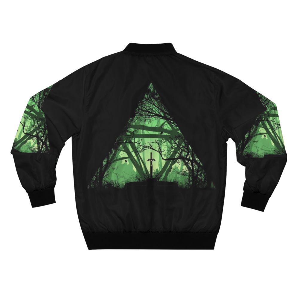 Bomber jacket with a digital nature and sword design - Back