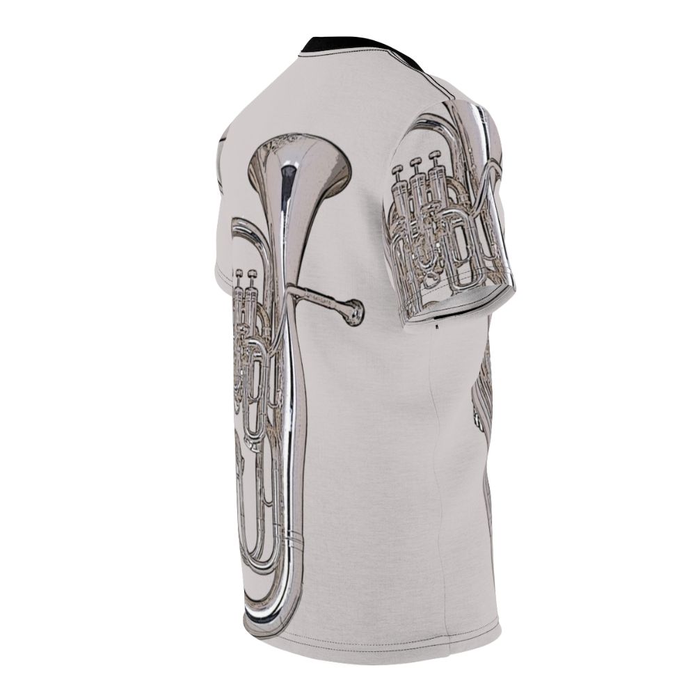 Euphonium-themed t-shirt with a bold, silver design for music enthusiasts. - men right