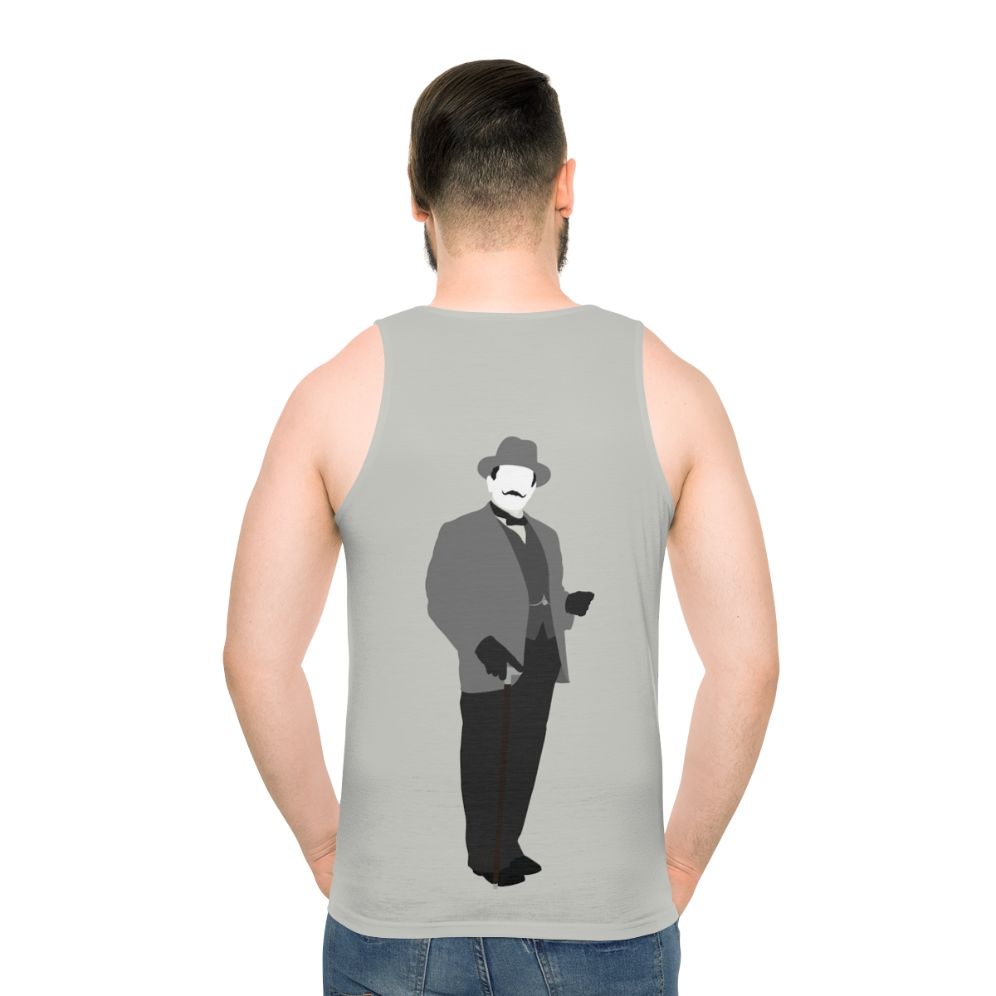 Great Detectives Hercule Poirot Unisex Tank Top - men back