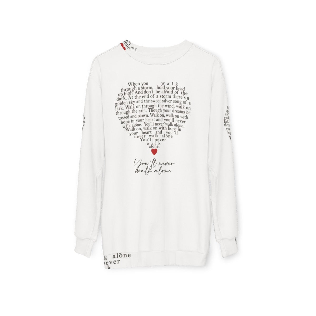 Liverpool YNWA Heart Sweatshirt - hanging