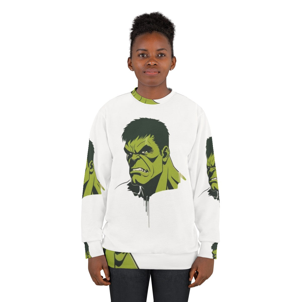 Marvel Avengers superhero sweatshirt with Hulk comics hero design - women