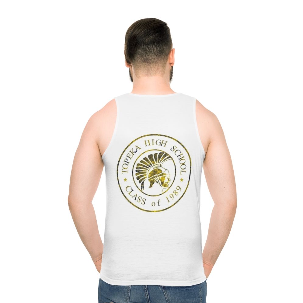 Topeka High School Class of 1989 Trojan Unisex Tank Top - men back