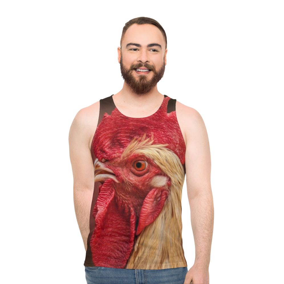 Rooster Chicken Red Poultry Farm Animals Unisex Tank Top - men