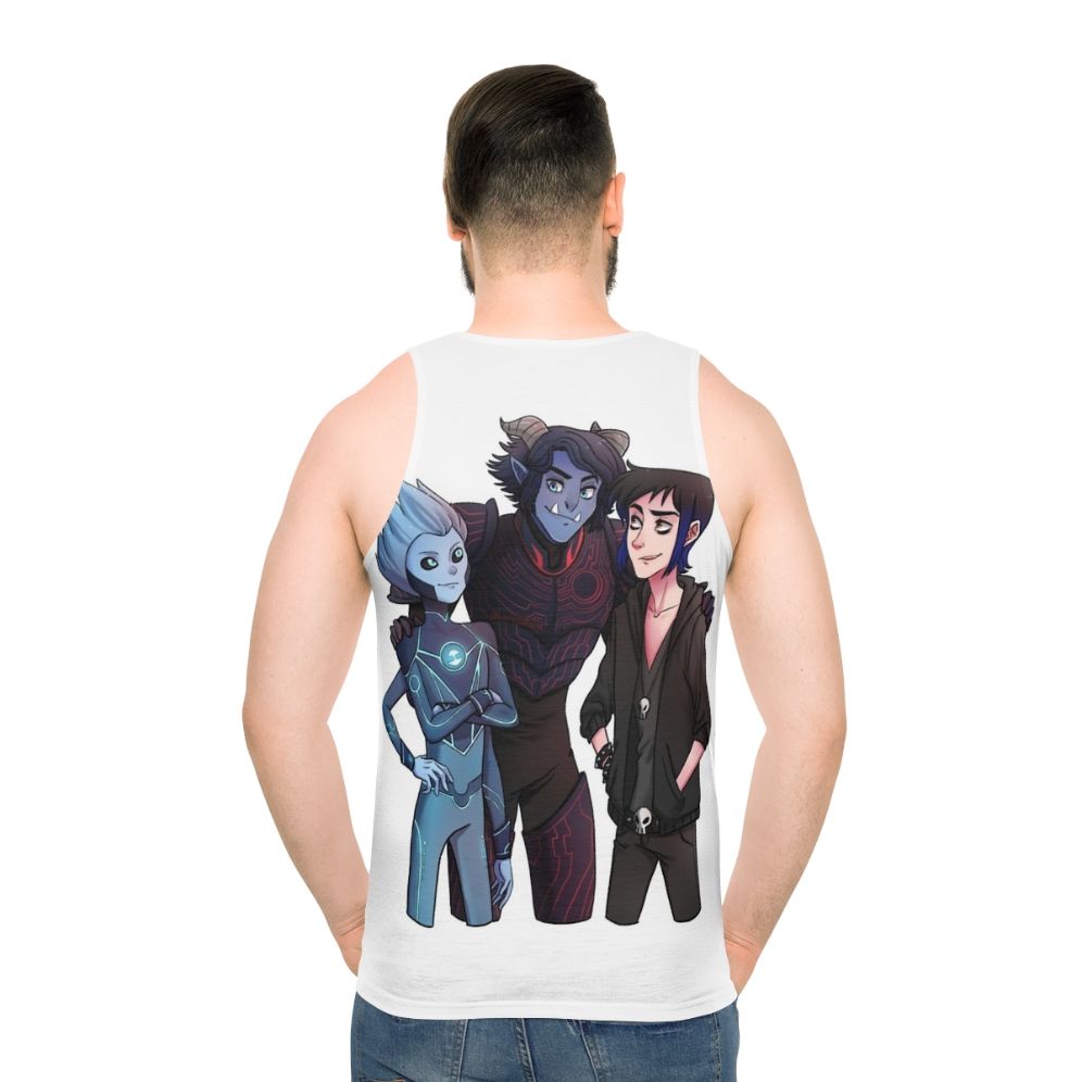 Trollhunters Unisex Tank Top featuring Jim Lake Jr., the troll hero - men back