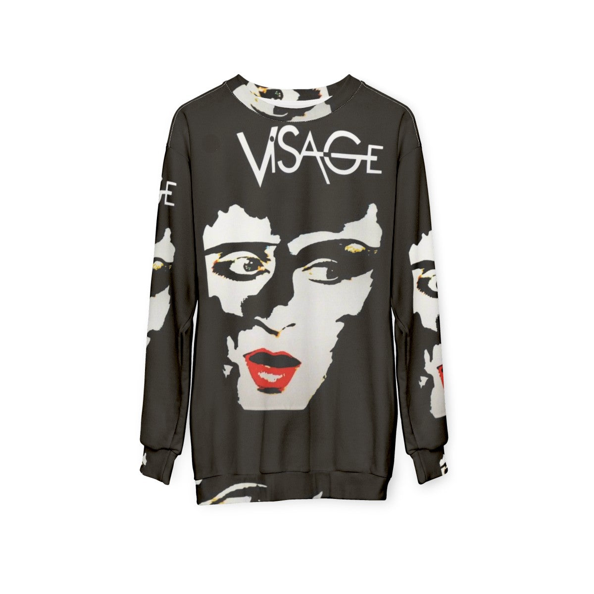 Visage Sweatshirt featuring synth-pop and new wave design - hanging