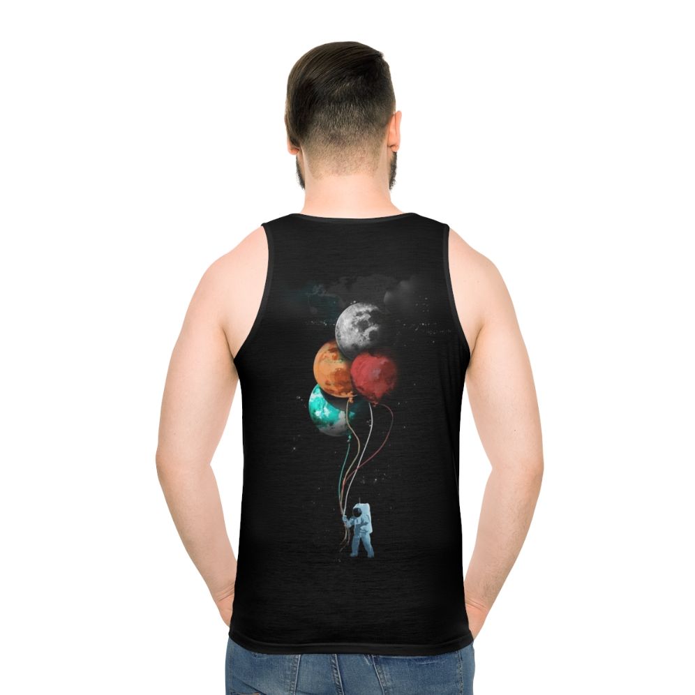 Spaceman unisex tank top with sci-fi graphics - men back