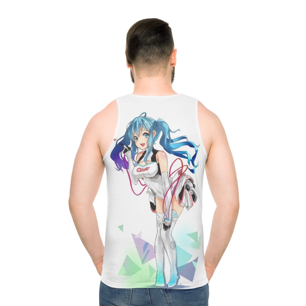 Hatsune Miku Racing Miku Anime Inspired Unisex Tank Top - men back