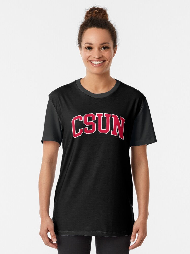 CSUN College Font Curved Graphic T-Shirt - Women