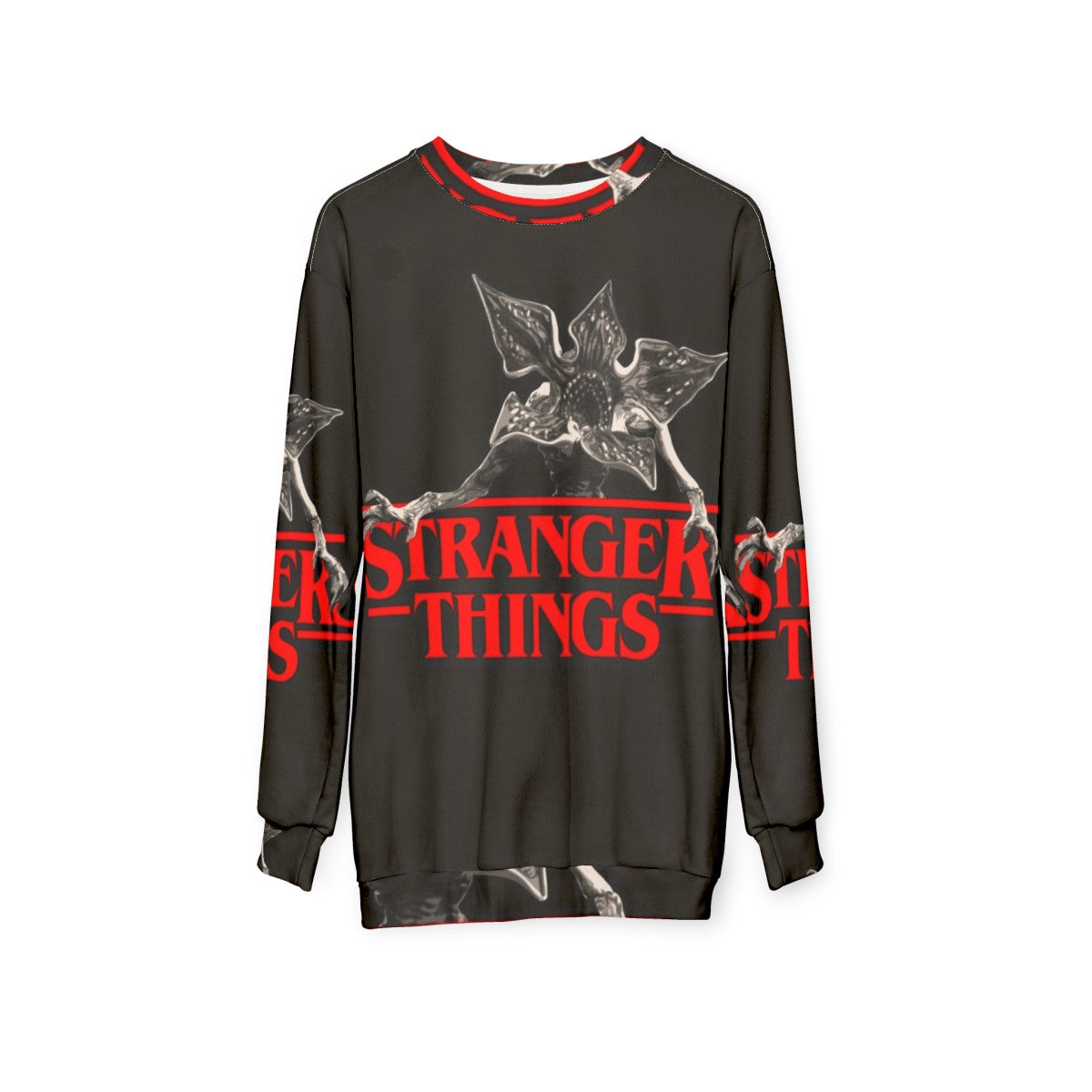 Stranger Things Demogorgon Sweatshirt - Upside Down Themed Netflix Series Apparel - hanging