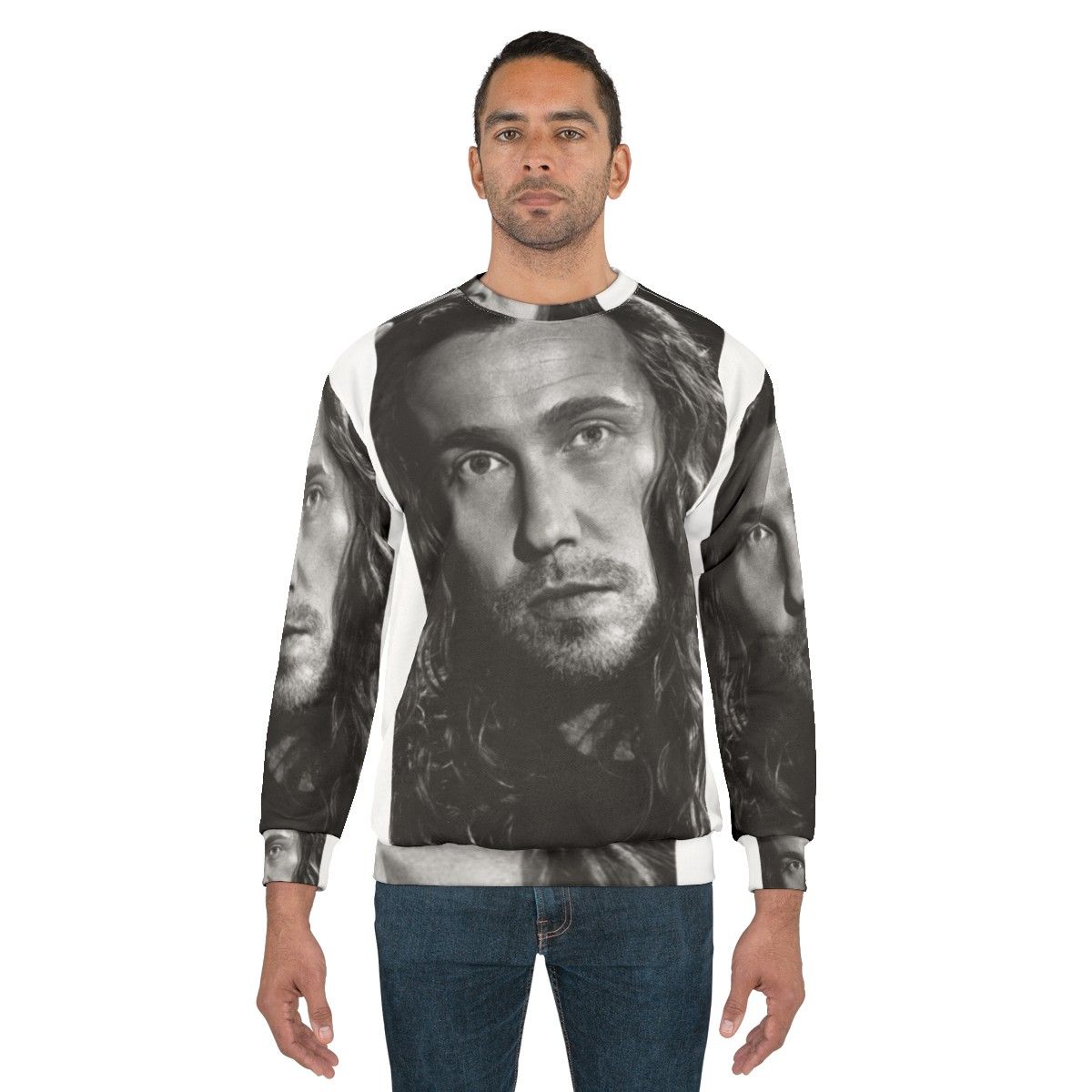 Julien Dor black and white portrait sweatshirt - men