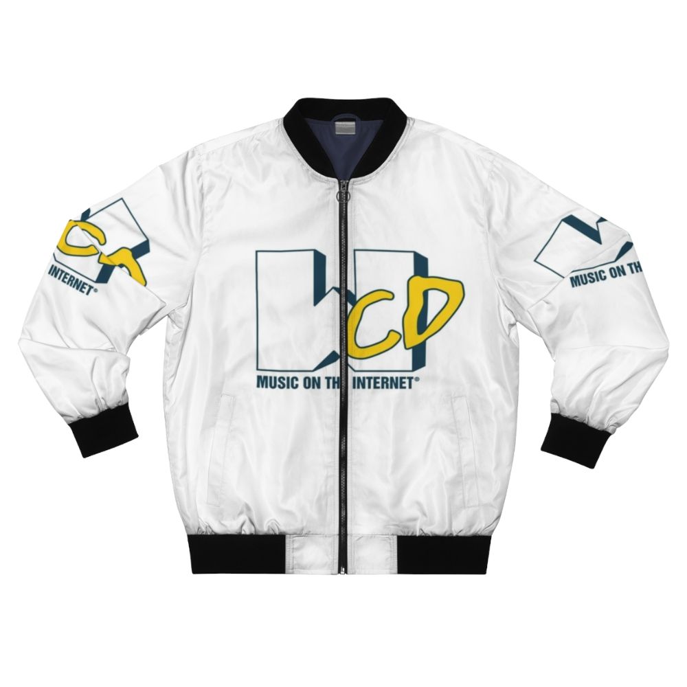 Stylish music bomber jacket with CD logo in light design