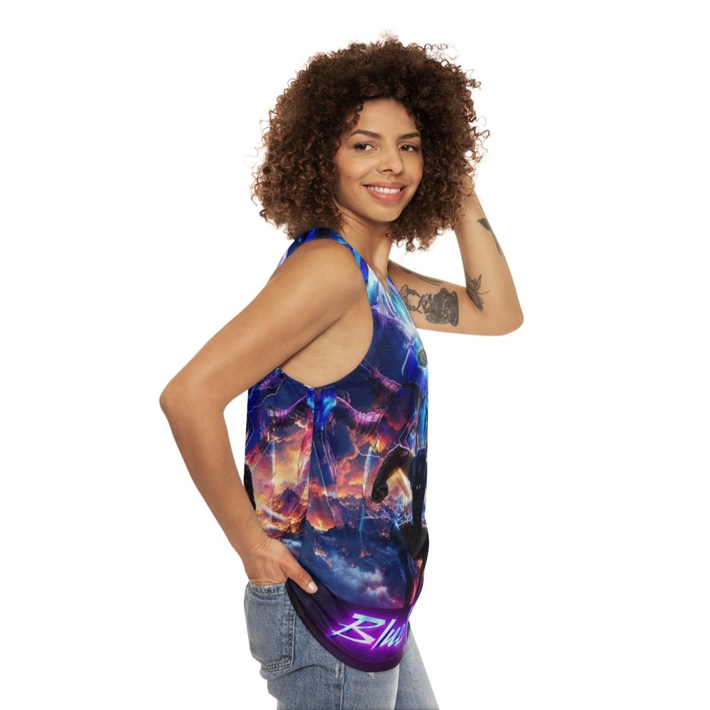 Blue Beetle Superhero Comic Book Unisex Tank Top - women side