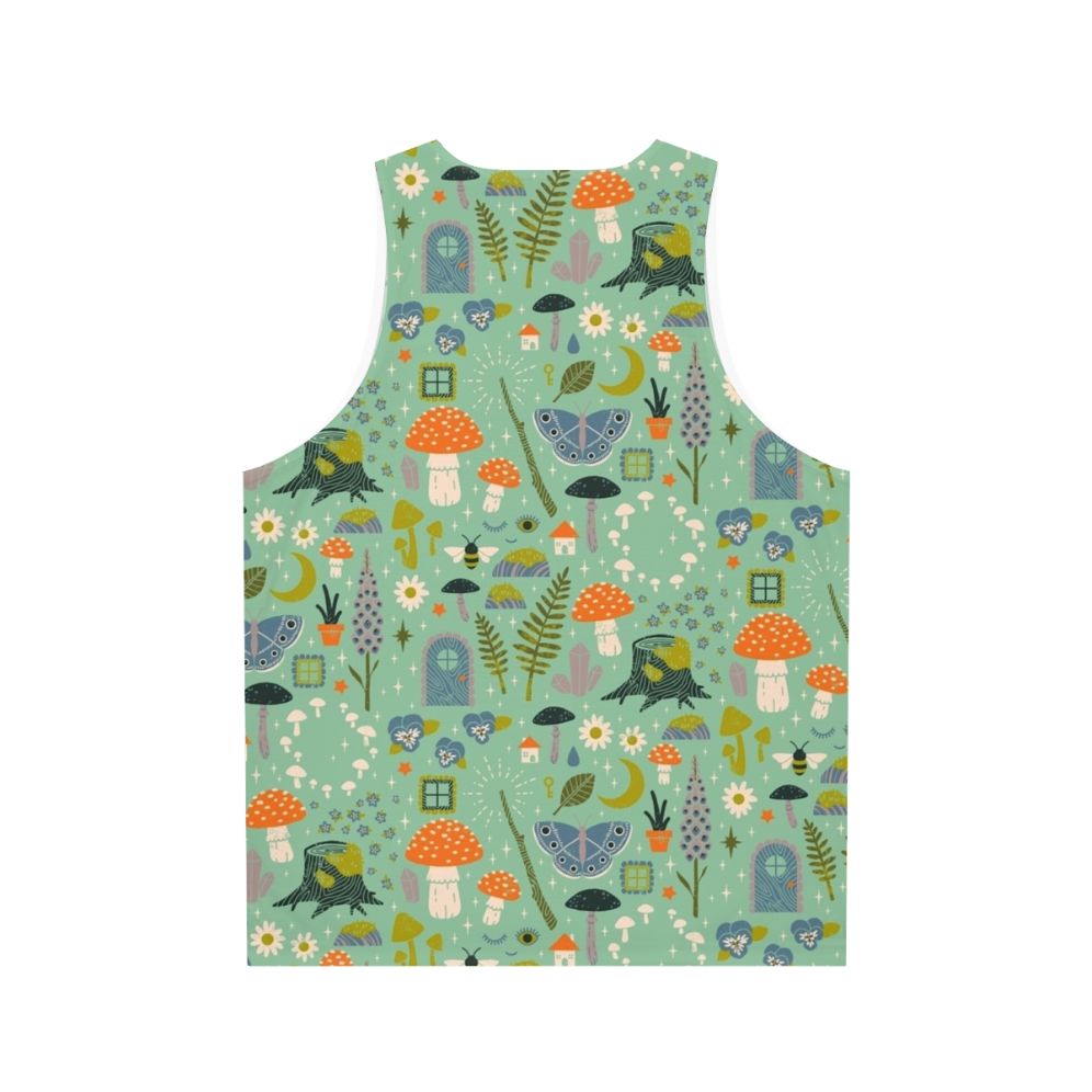 Fairy Garden Unisex Tank Top with Whimsical Floral Pattern - Back