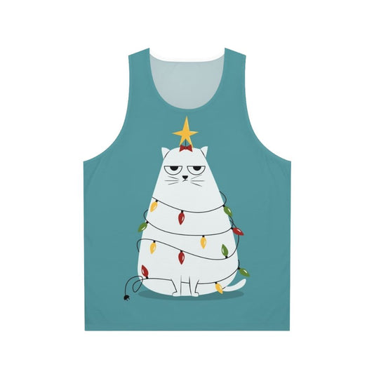 Grumpy Christmas Cat Unisex Tank Top