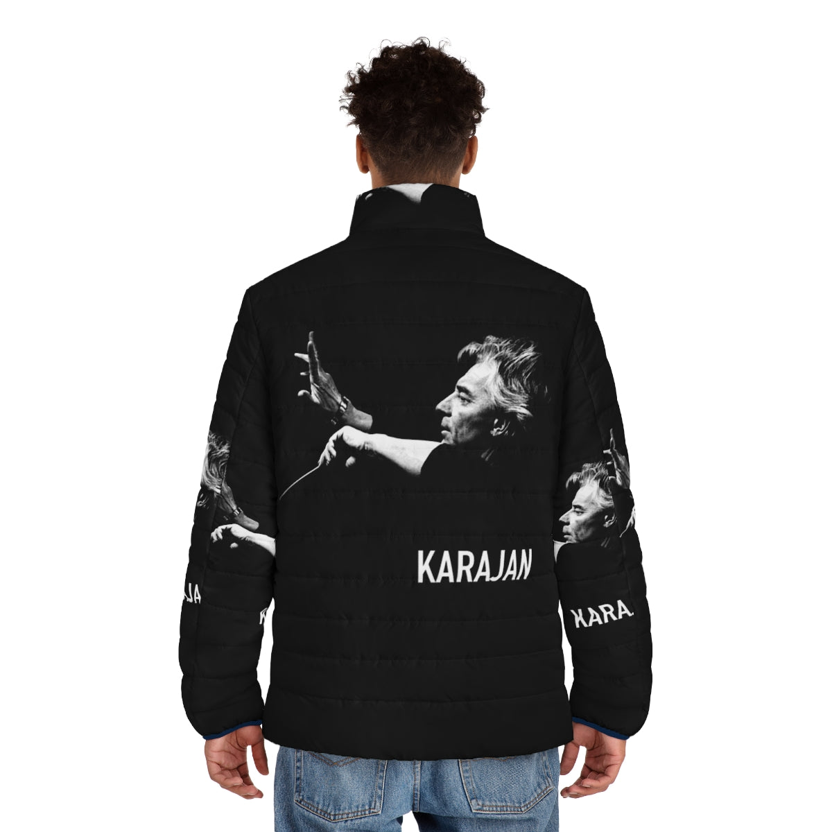 Karajan Puffer Jacket featuring renowned conductors and musicians - men back