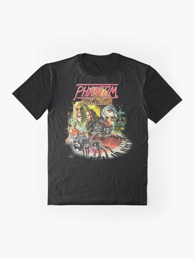 Phantom of the Paradise 70s Graphic T-Shirt with de Palma and musical design - Flat lay