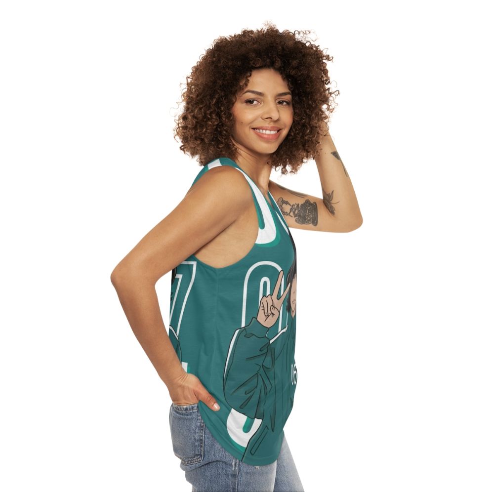 Squid Game Player 067 Kang Sae Byeok Unisex Tank Top - women side