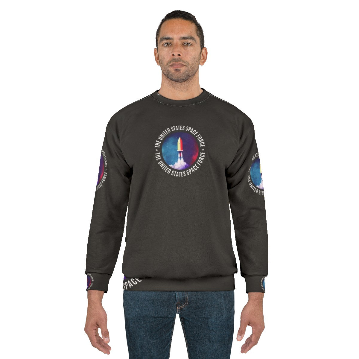 Colorful Space Force Rocket Logo Sweatshirt - men