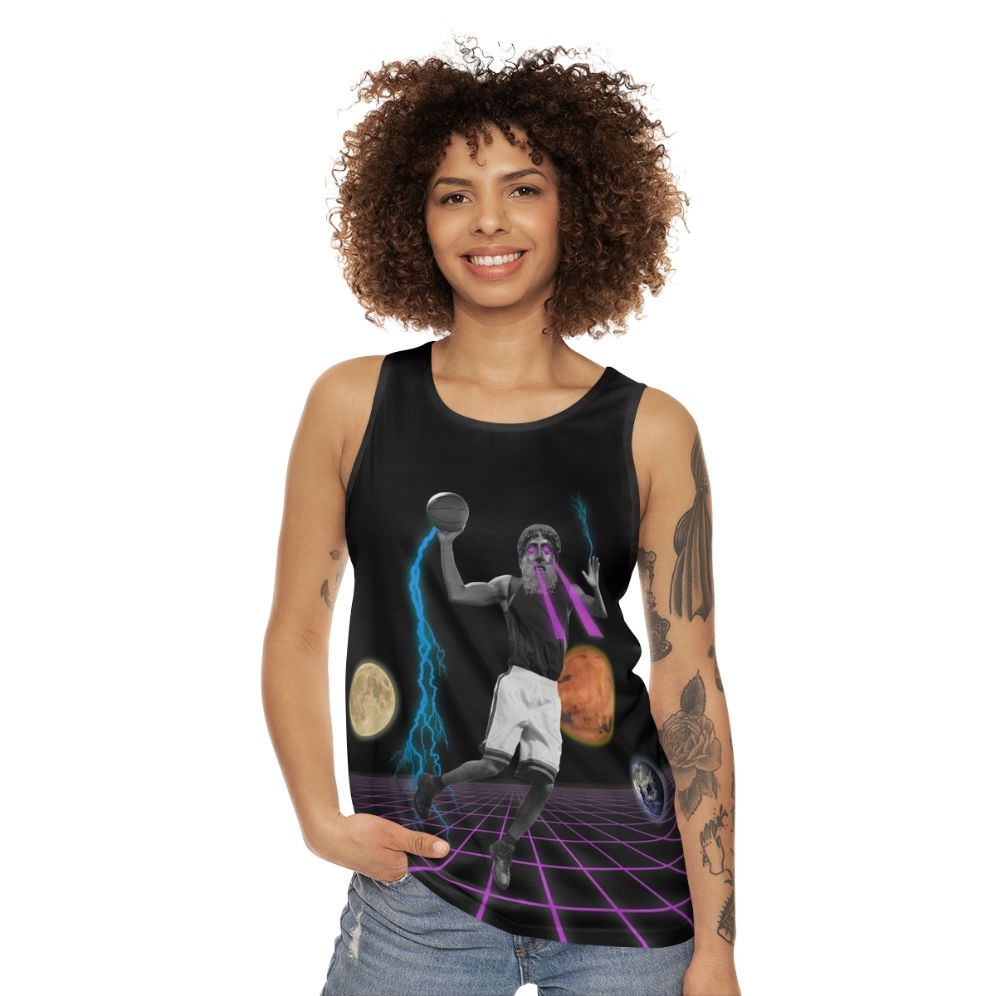 Retro vaporwave basketball unisex tank top - women