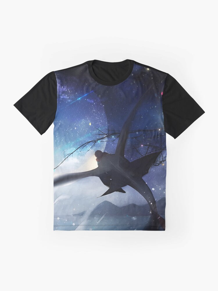 How to Train Your Dragon Night Fury Graphic T-Shirt with a beautiful night view design - Flat lay